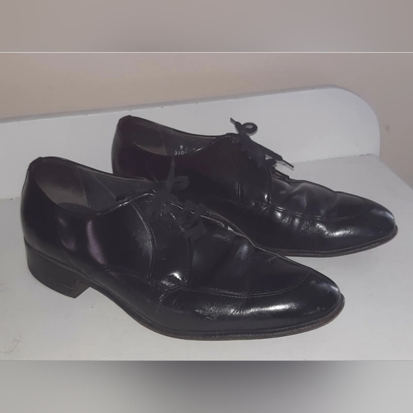 Vintage Farman Handcraft Men's leather Shoes Size 9, D 24581, 3101 57,0148 Black - Picture 1 of 9